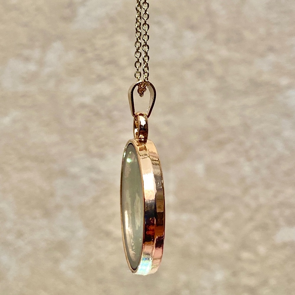 Pressed Flower Glass Pendant with Chain NWOT - Picture 9 of 13